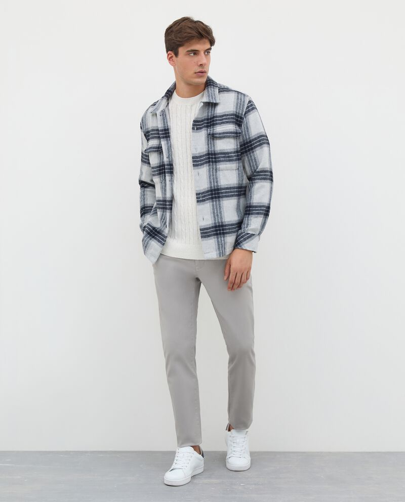 Camicia in flanella di misto lana a quadri uomo single tile 0 