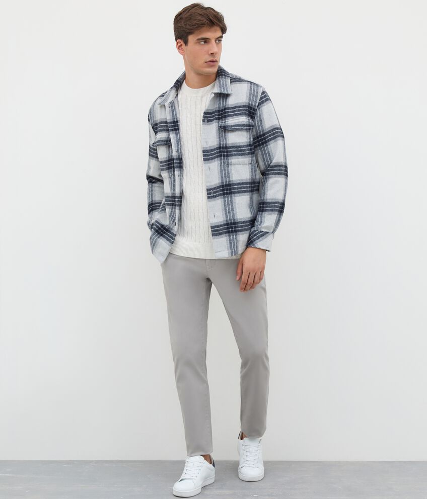 Camicia in flanella di misto lana a quadri uomo double 1 