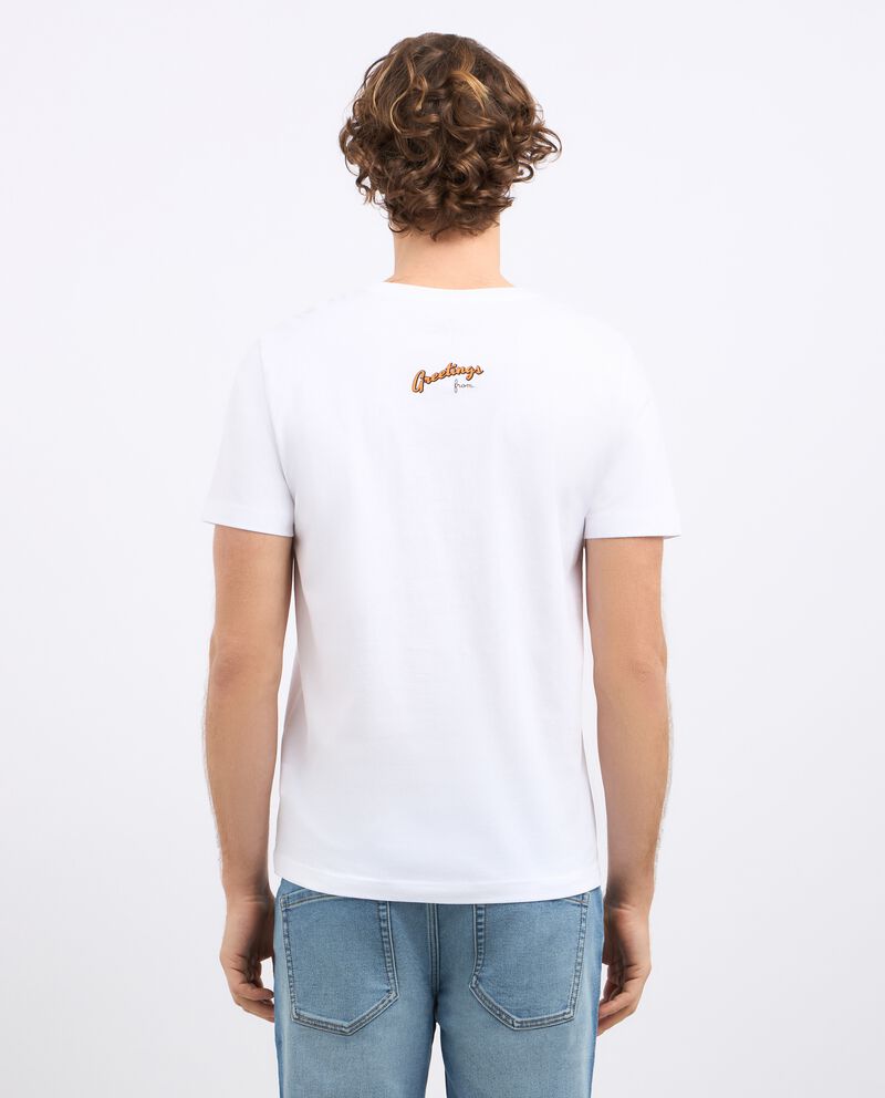 T-shirt girocollo in puro cotone con stampa uomo single tile 1 cotone