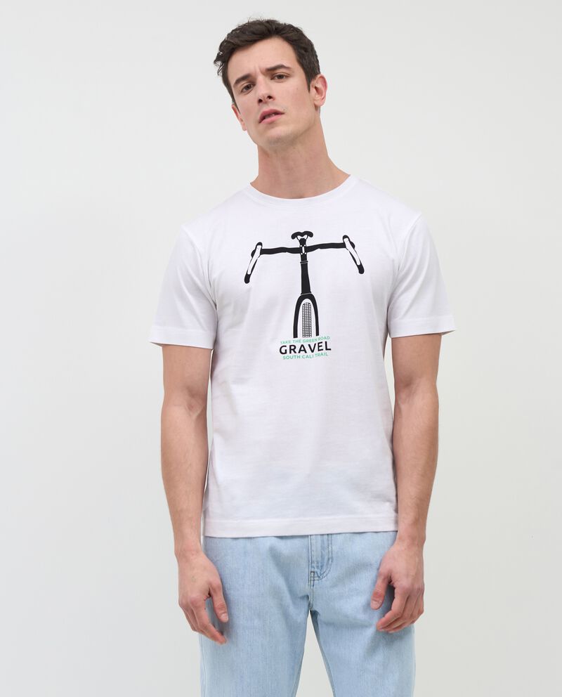 T-shirt in puro cotone con stampa frontale uomo single tile 0 