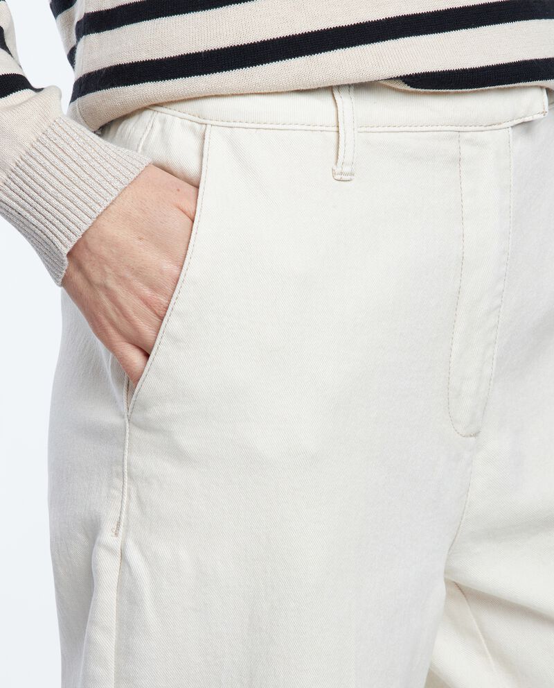 Pantaloni wide leg in misto cotone donna single tile 2 cotone