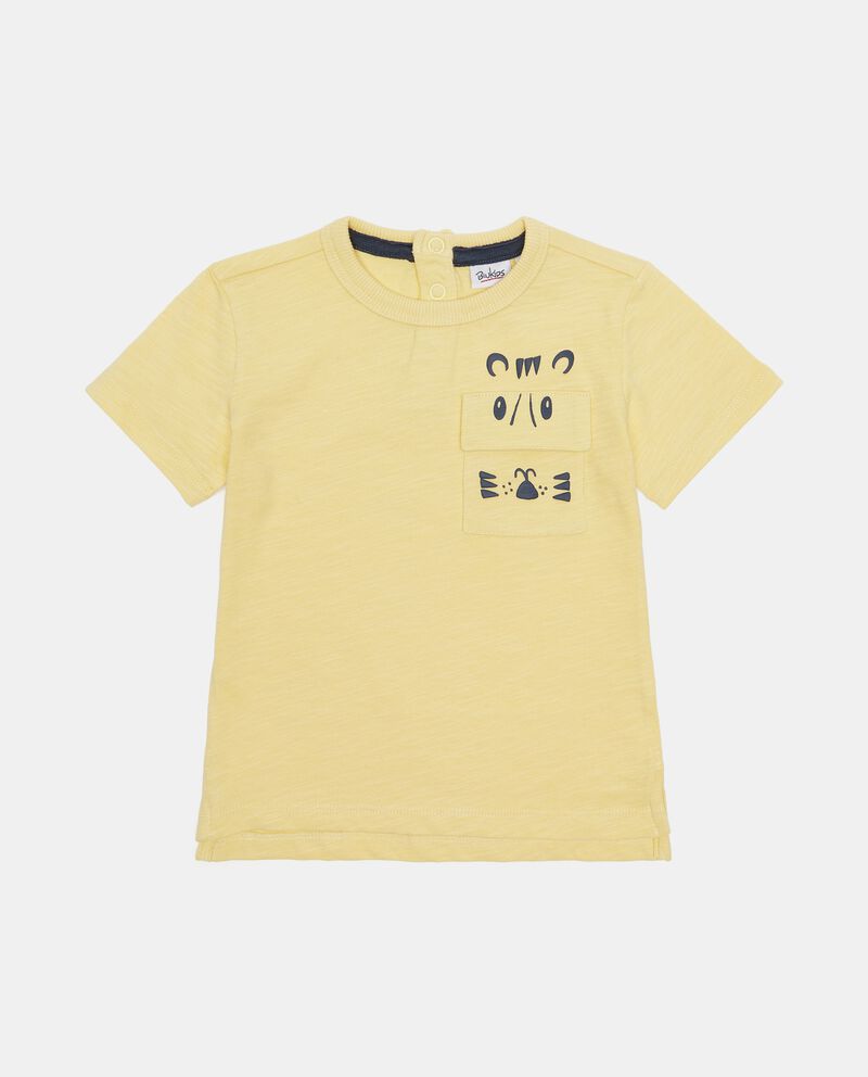 T-shirt in puro cotone con taschino e stampa neonatodouble bordered 0 