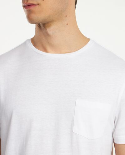 T-shirt in cotone misto lino con taschino uomo detail 2