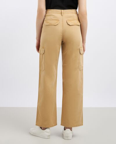 Pantaloni cargo in denim di puro cotone donna detail 2