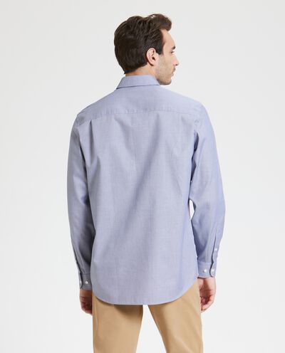 Camicia con micro quadretti in puro cotone uomo detail 1