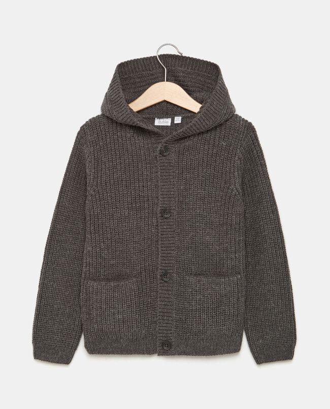 Cardigan in misto lana con cappuccio bambino carousel 0