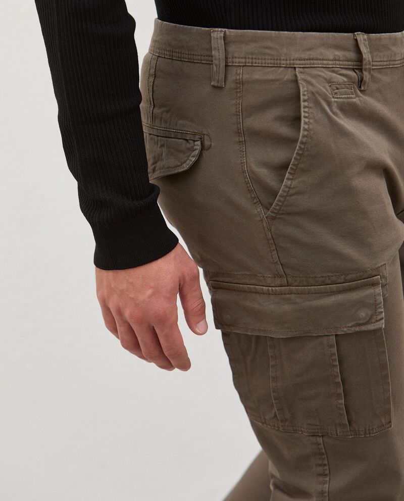 Pantaloni cargo in cotone con tasche uomo single tile 2 