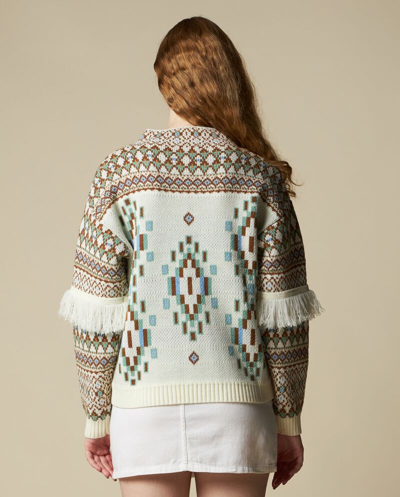 Tricot in misto lana con frange donnadouble bordered 1 lana