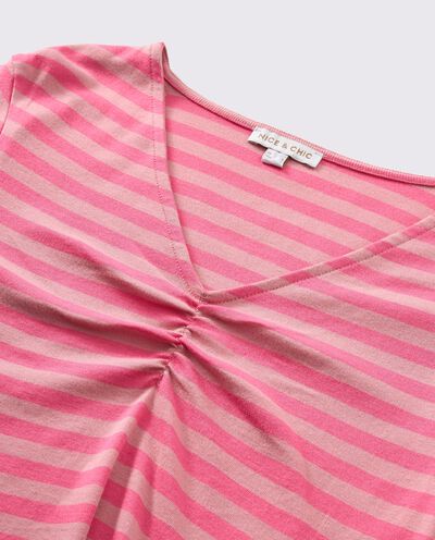 T-shirt rigata in puro cotone donna detail 1