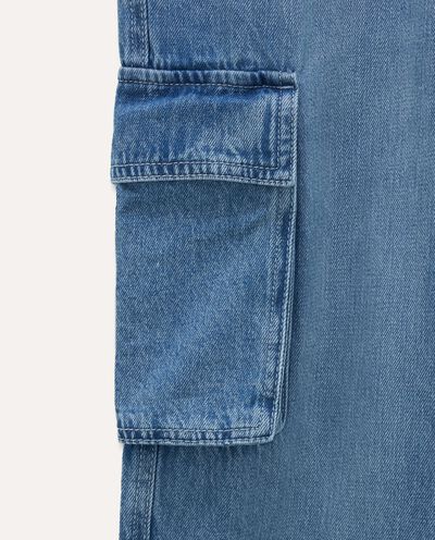 Pantaloni cargo in denim di misto cotone ragazzo detail 1