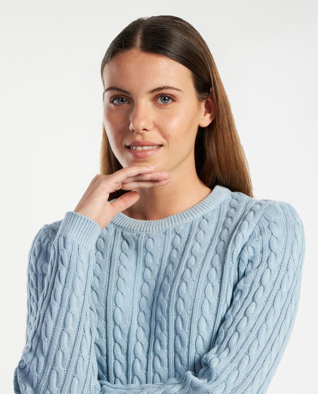 Maglia in tricot di puro cotone a trecce donna carousel 0