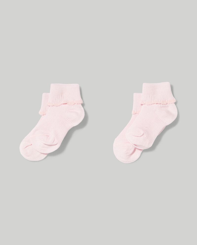 Pack 2 calze primi giorni misto cotone Made in Italy neonata single tile 0 