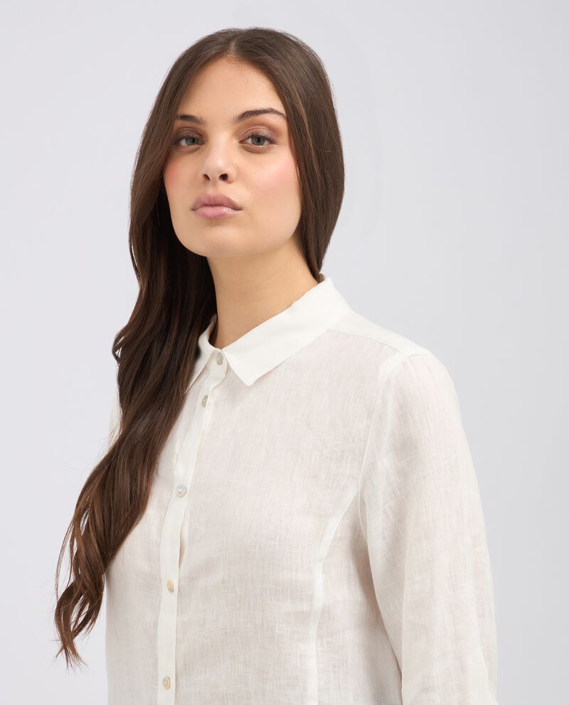 Camicia in puro lino donnadouble bordered 2 lana