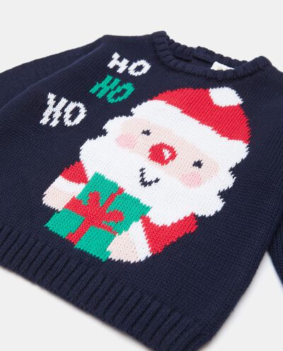 Maglioncino con Babbo Natale in puro cotone neonato detail 1