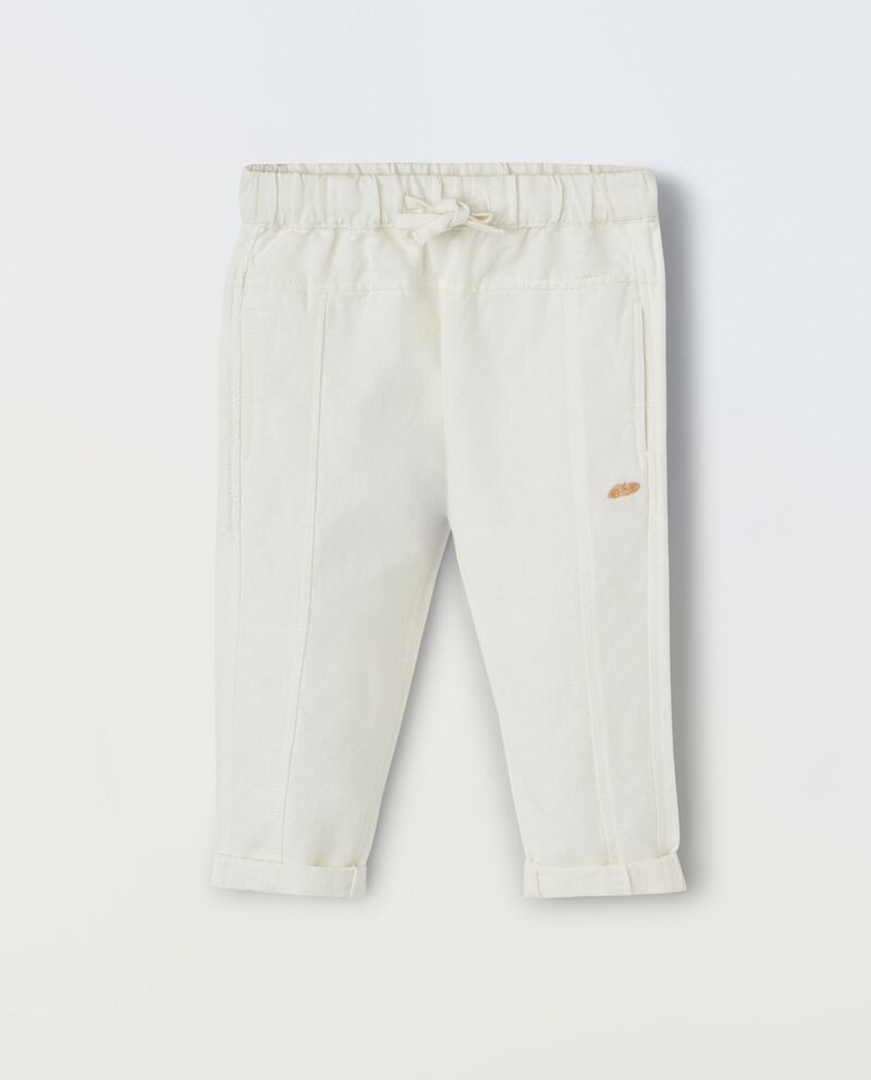 Pantaloni in misto lino neonato cover