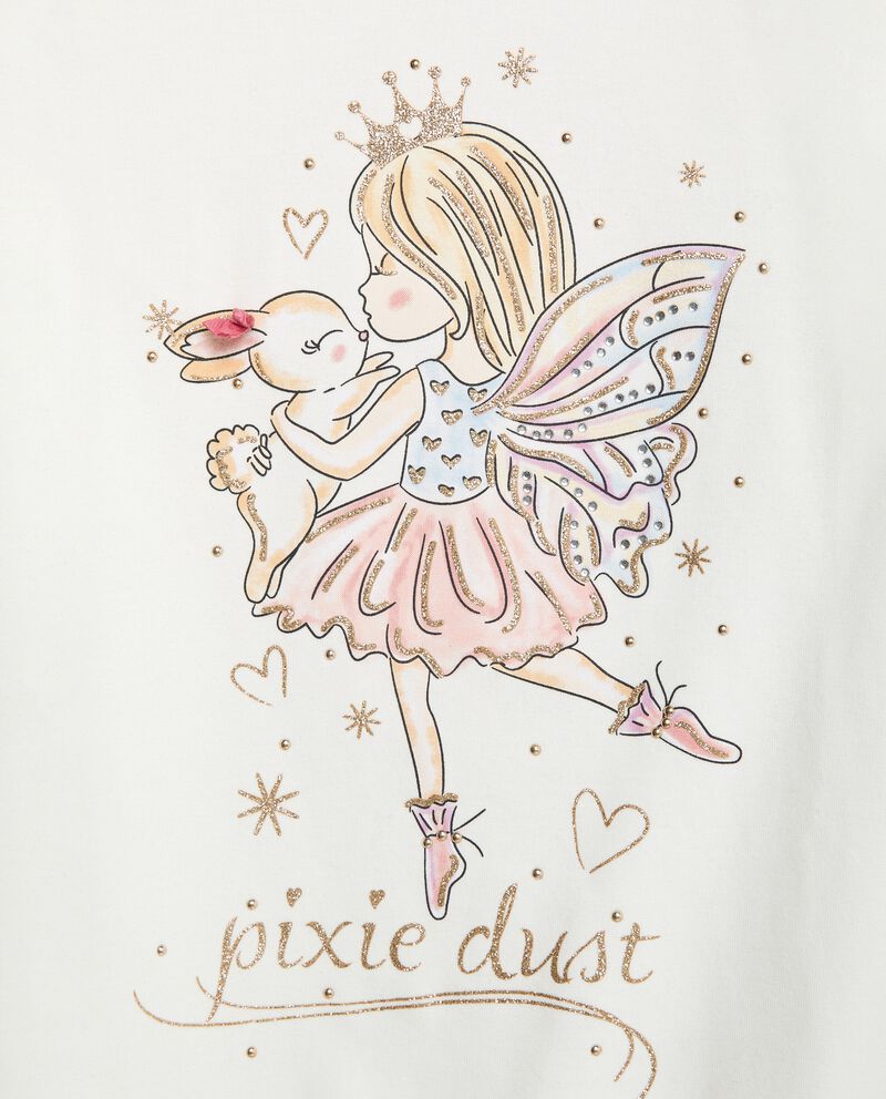T-shirt con stampa glitter in cotone elasticizzato bambina single tile 1 