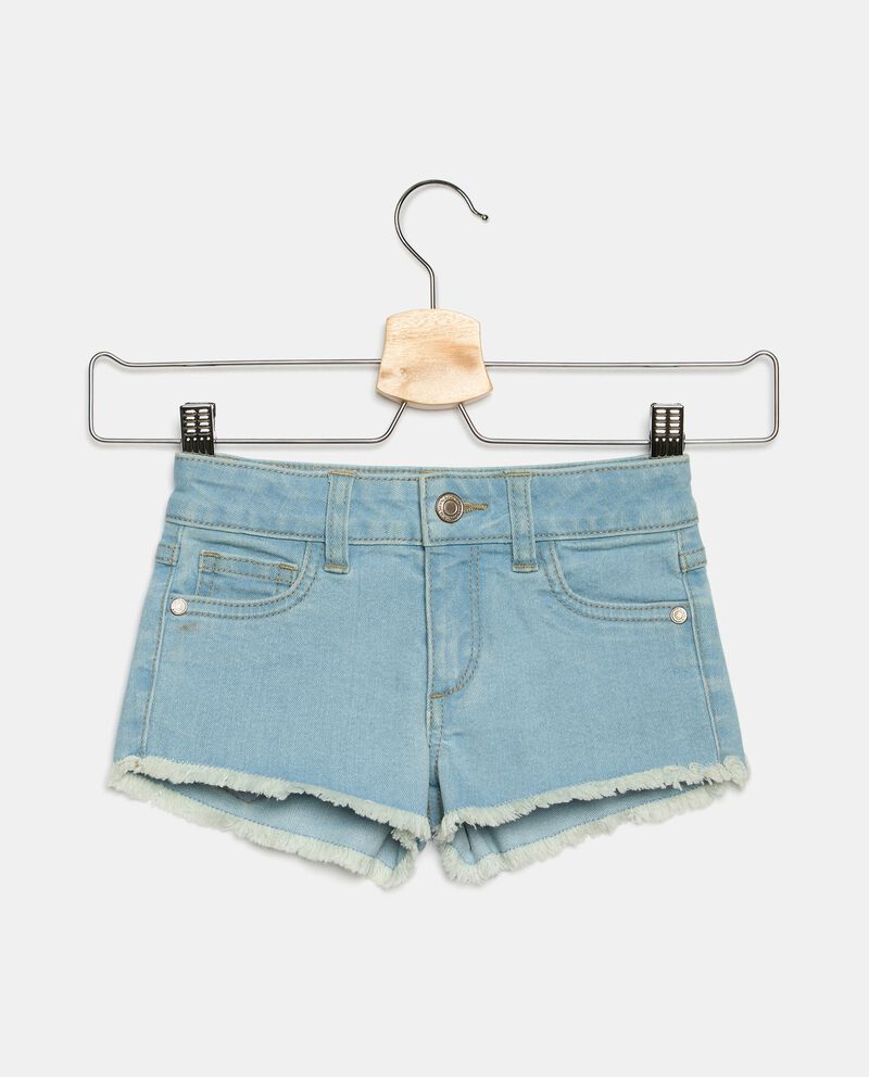 Shorts in jeans con sfrangiature in misto cotone bambina cover