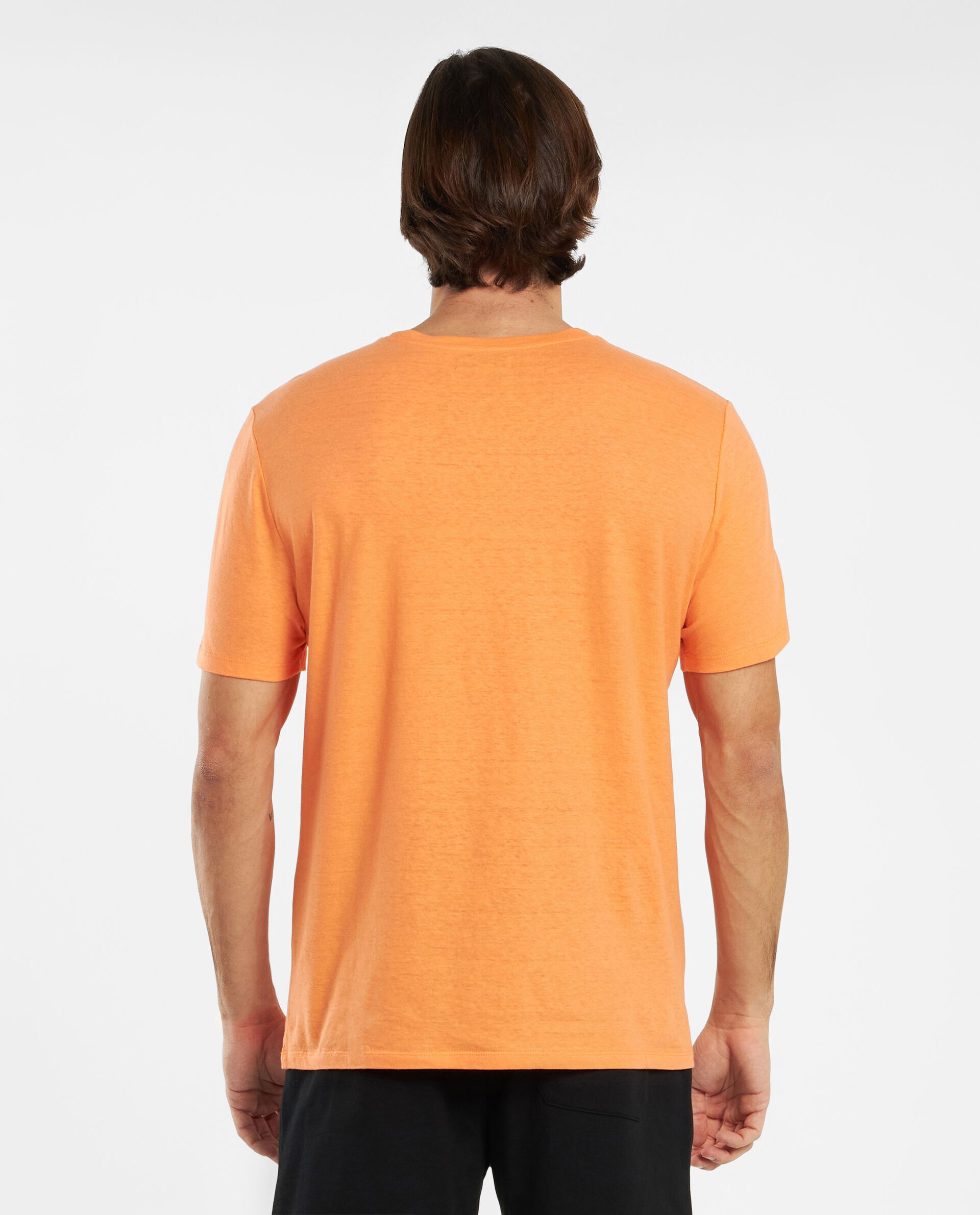 T-shirt in misto lino cotone girocollo uomo
