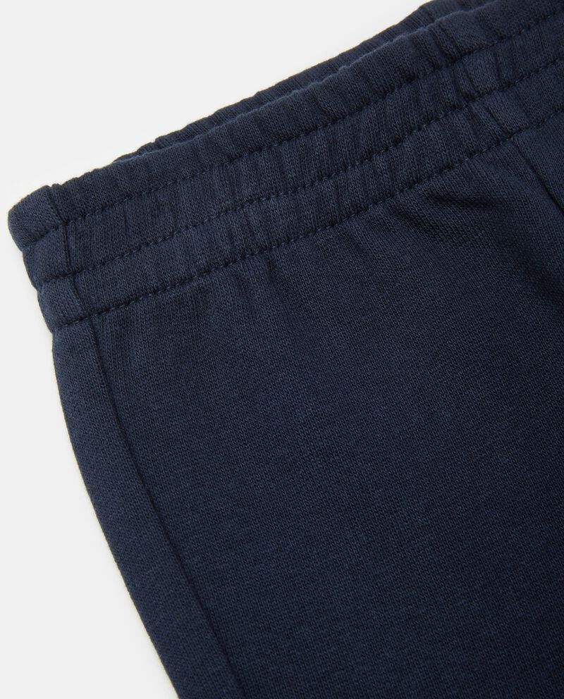 Pantaloni in felpa garzata di puro cotone neonato single tile 1 