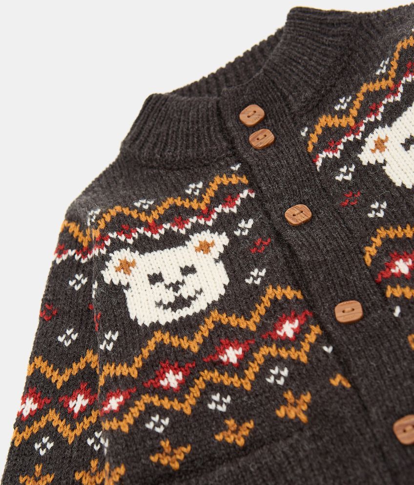 Cardigan tricot misto lana neonato double 2 