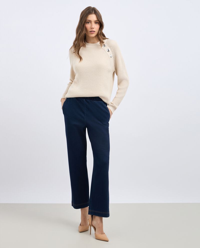 Pantaloni in denim flare fit donnadouble bordered 0 cotone