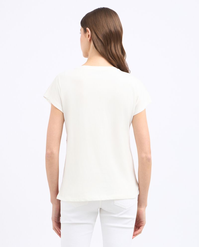 T-shirt floreale in puro cotone donna single tile 1 cotone