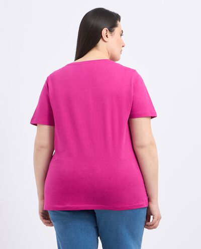 T-shirt in puro cotone con stampa foil donna curvy detail 1