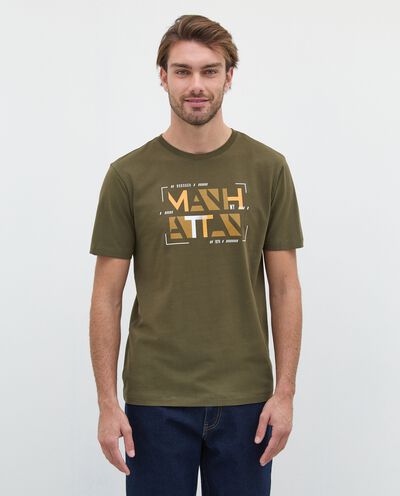 T-shirt in puro cotone con stampa uomo detail 1