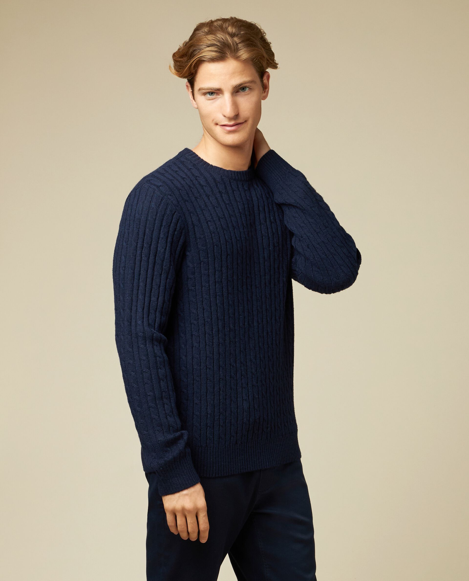 Girocollo tricot in misto lana uomo