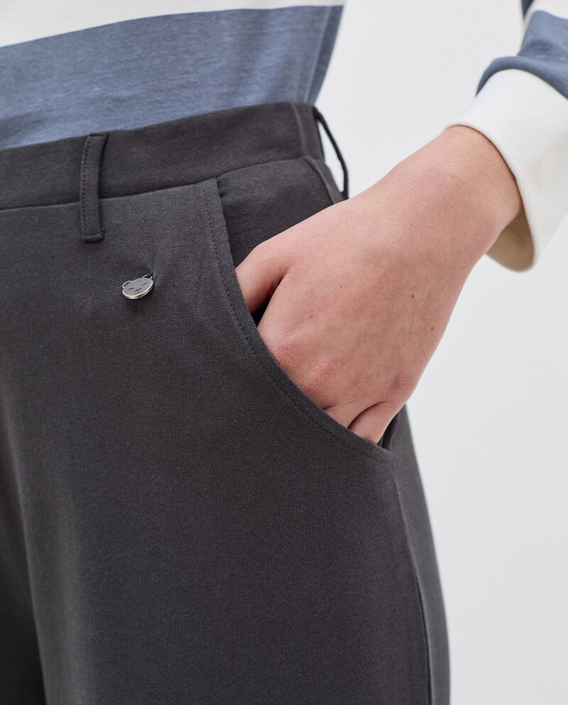 Pantaloni fondo ampio in puro cotone donna single tile 2 