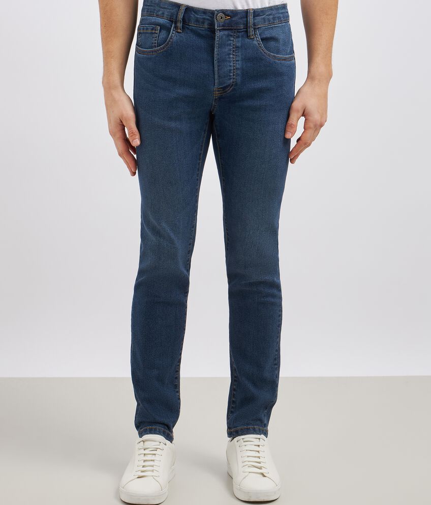 Jeans skinny in misto cotone stretch uomo double 2 cotone