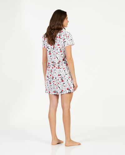 Camicia da notte in puro cotone con stampa Snoopy donna detail 1