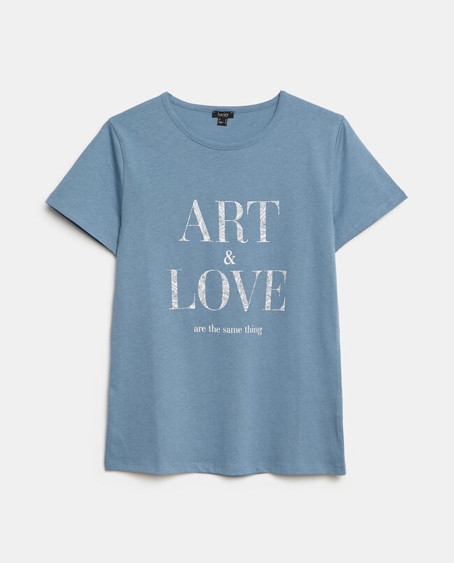T-shirt con lettering in puro cotone donna carousel 0