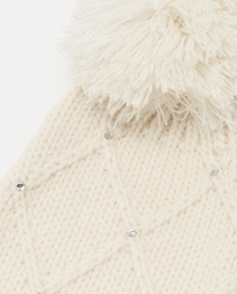 Sciarpa in tricot con pompon e strass single tile 1 