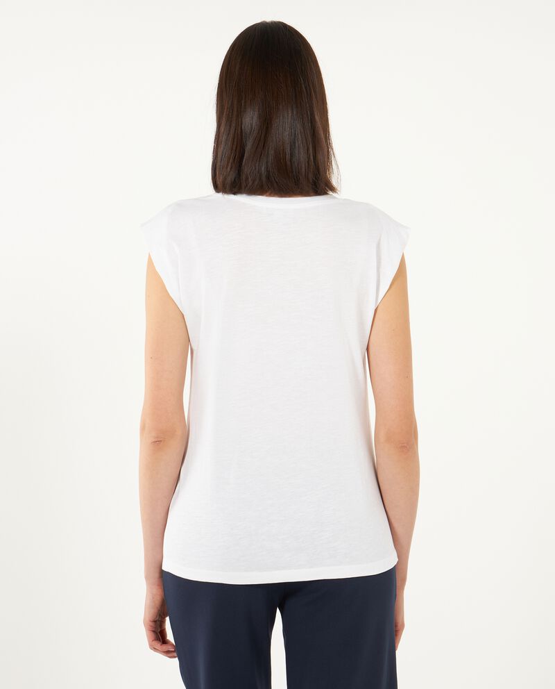 T-shirt smanicata con stampa donna single tile 1 cotone