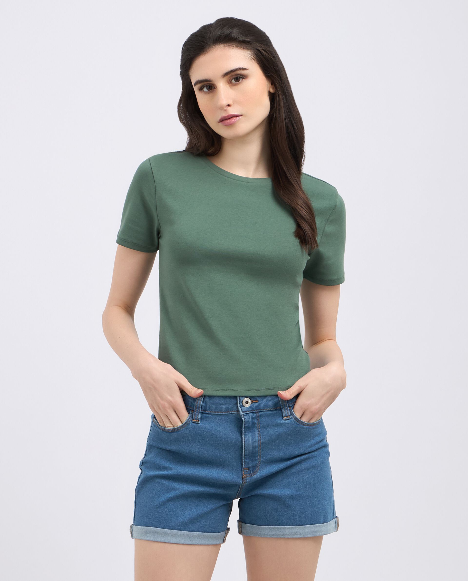 T-shirt in cotone stretch donna