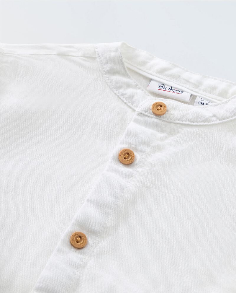 Camicia in misto lino neonato single tile 1 cotone