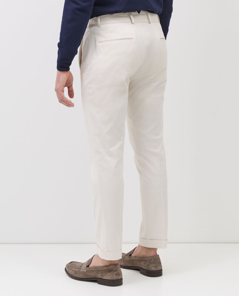 Pantaloni chino in cotone elasticizzato con vita regolabile uomo single tile 0 