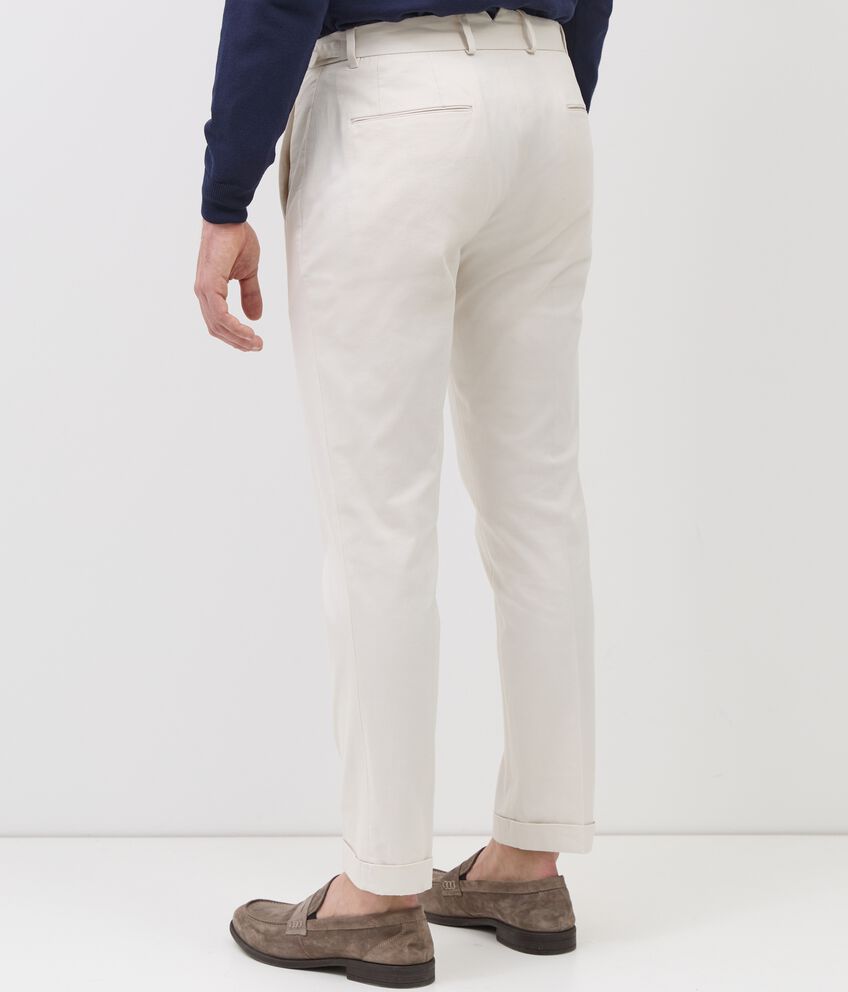 Pantaloni chino in cotone elasticizzato con vita regolabile uomo double 1 