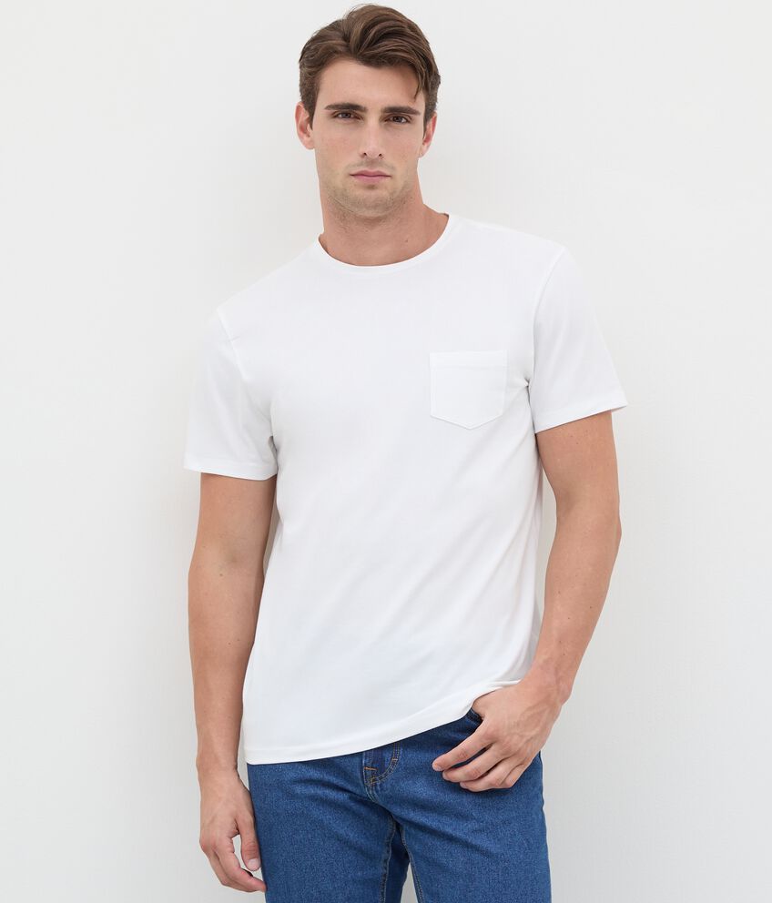 T-shirt con taschino in cotone elasticizzato uomo double 1 