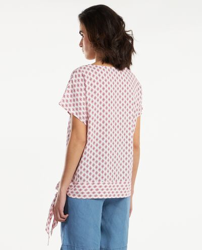T-shirt in misto lino con nodo donna detail 1