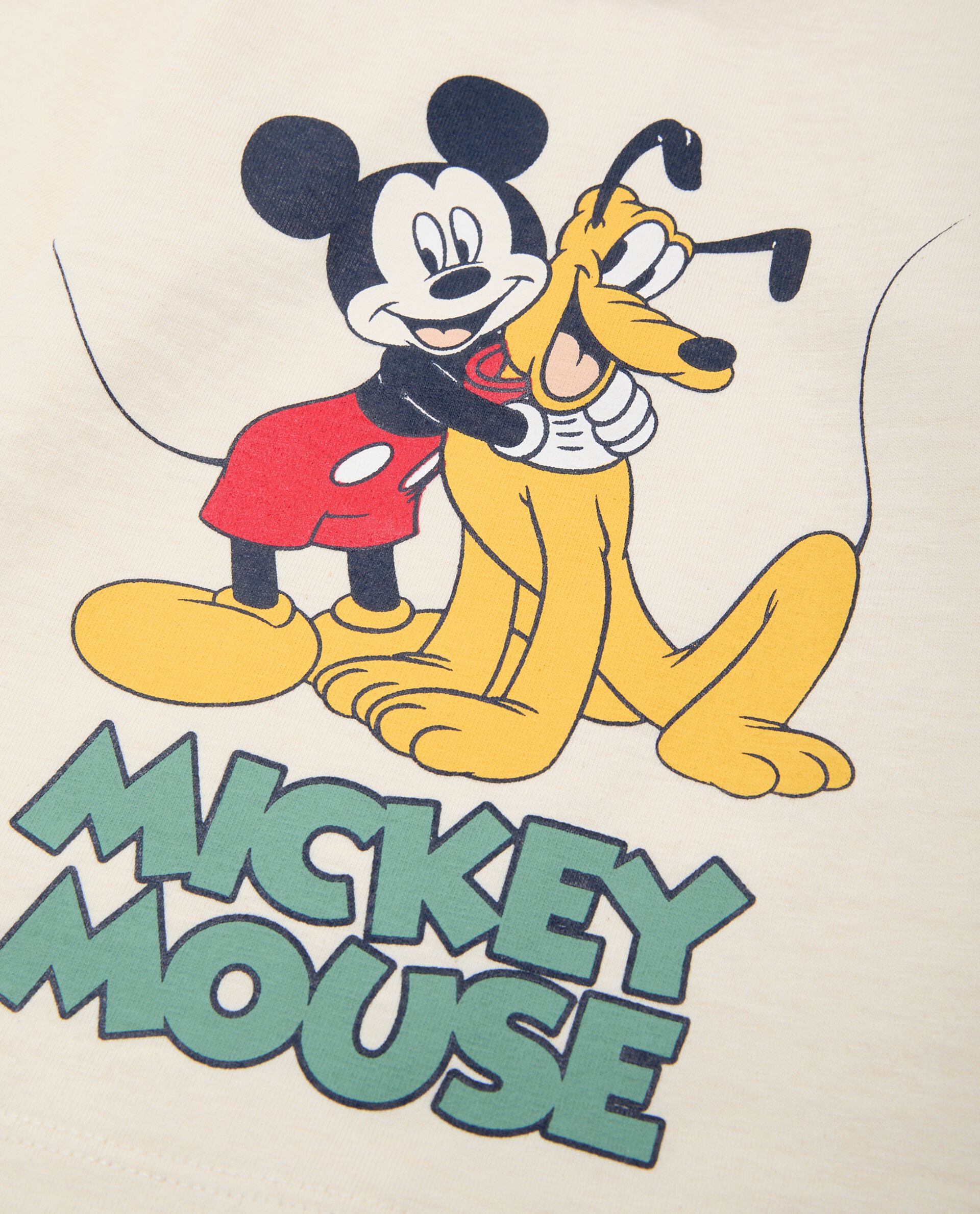 Maglietta con stampa Mickey Mouse in misto cotone neonato