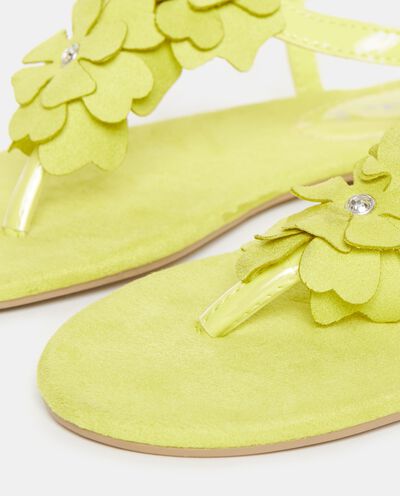Sandali gialli con fiori e strass applicati donna detail 1