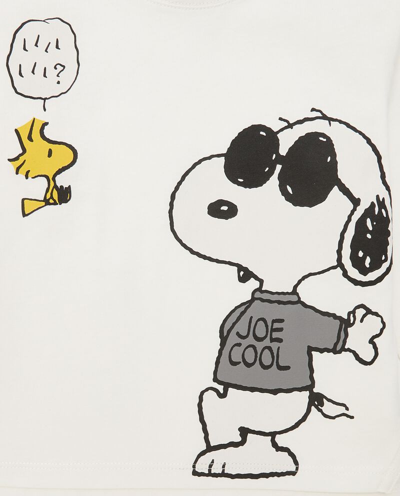 T-shirt con stampa Snoopy in puro cotone neonato single tile 1 