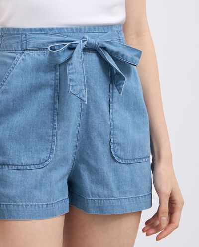 Shorts in denim di puro cotone donna detail 2