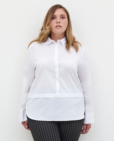 Camicia curvy in cotone stretch donna detail 1