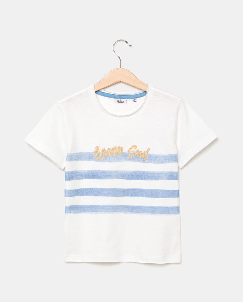 T-shirt con stampa in puro cotone bambino single tile 0 