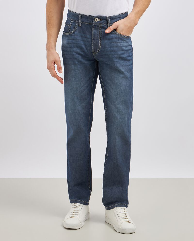 Jeans regular fit in puro cotone uomo single tile 1 cotone