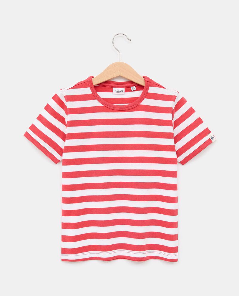 T-shirt in puro cotone con fantasia a righe bambino single tile 0 