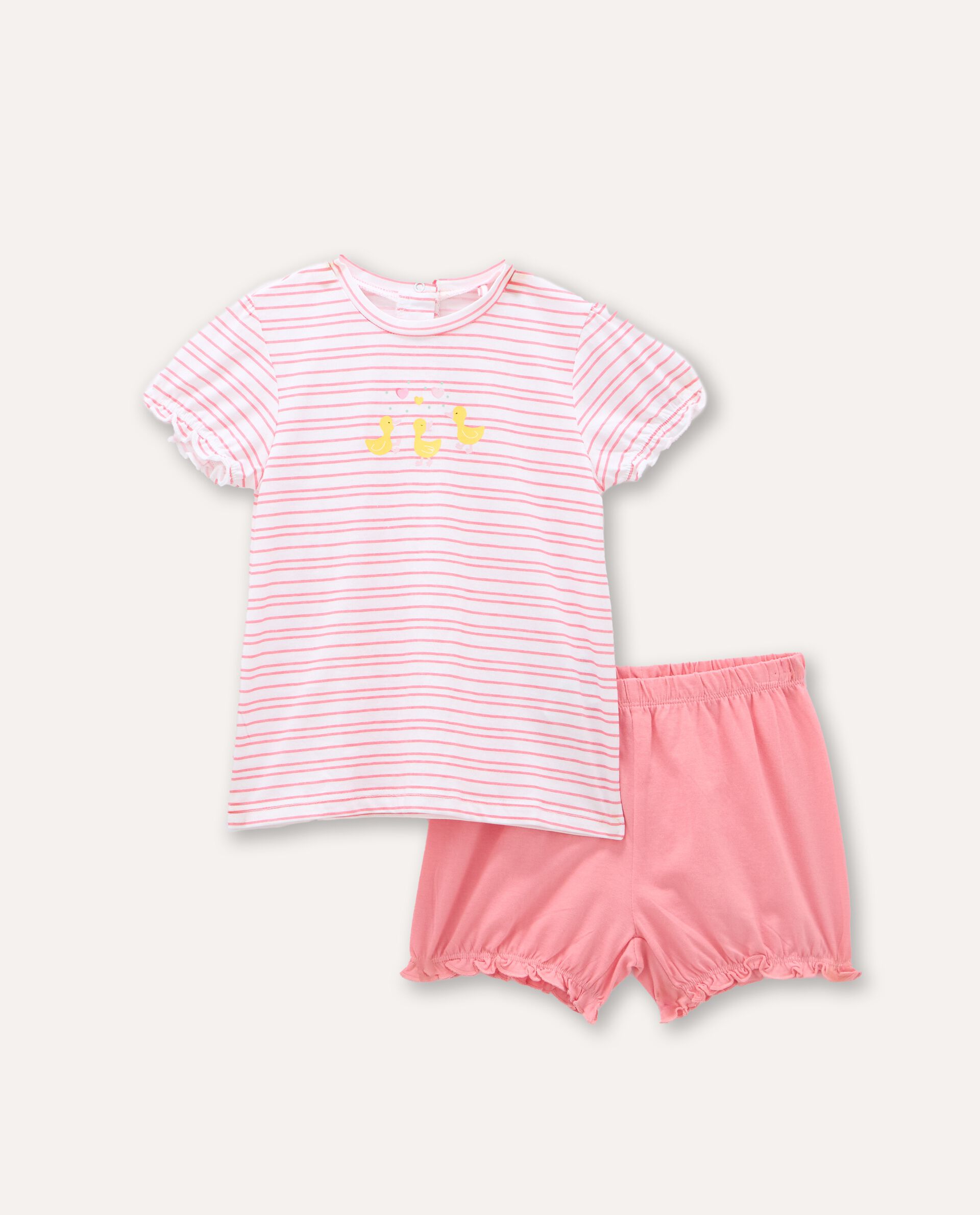 Set pigiama corto in puro cotone neonata